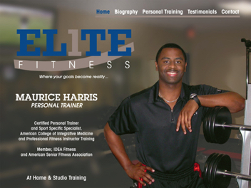 Elite Fitness splash page, concept and website design.