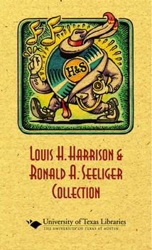 Harrison-Seeliger Collection bookplate and decorative banner, UT Austin, 2006.