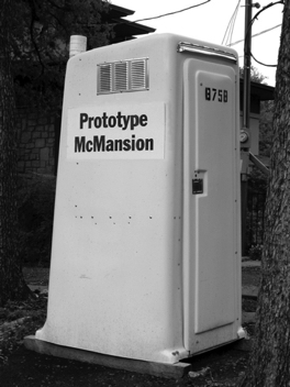 “Prototype McMansion,” a guerrilla design installation.
