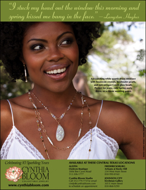 Cynthia Bloom Collectible Jewelry, full-page magazine ad, concept and design