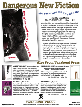 Vagabond Books, full-page national trade ad, concept and design